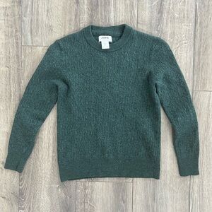 Jason Wu Women’s Forest Green Cable Crewneck Sweater 100% Merino Wool Medium